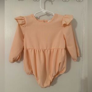 Baby Girl Peach Bubble Romper